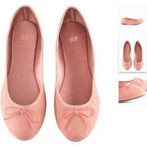 HM POWDER PINK BALLET FLAT WITH BOW SIZE 9.5 NWT